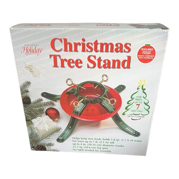 National Holiday Traditions Christmas Tree Stand For Up To 7 Feet Tall Live Tree - Picture 1 of 6
